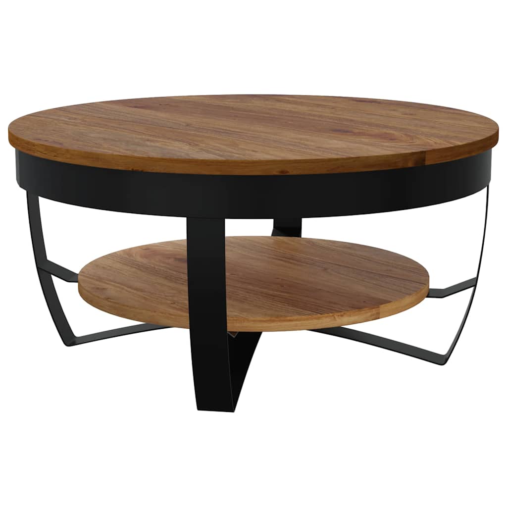 Tavolino da Salotto 65x65x32 cm in Legno Massello d'Acacia