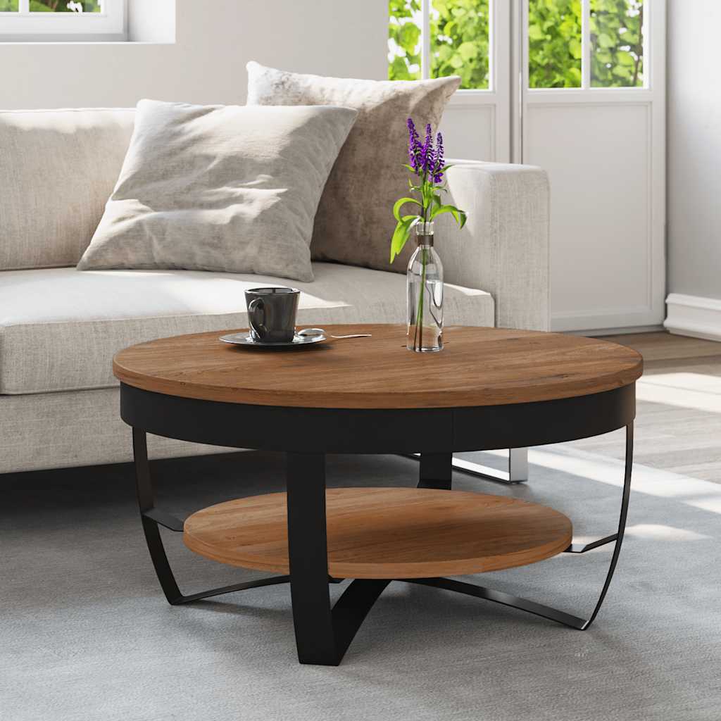 Tavolino da Salotto 65x65x32 cm in Legno Massello d'Acacia