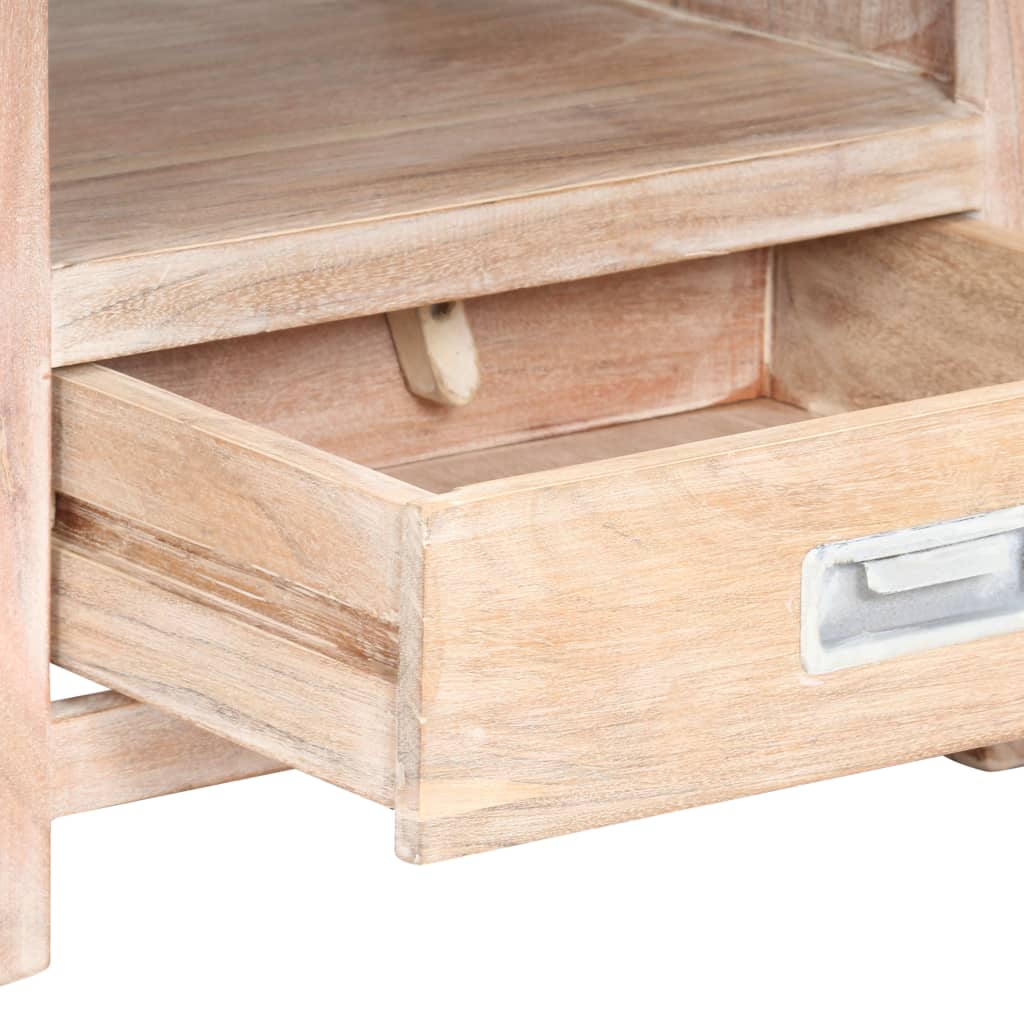 Comodino 40x30x60 cm in Legno Massello di Acacia
