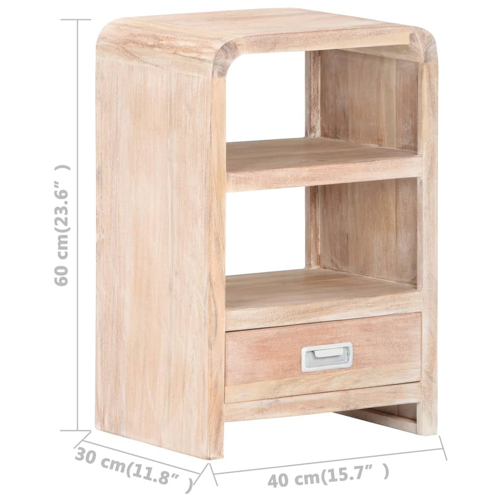 Comodino 40x30x60 cm in Legno Massello di Acacia