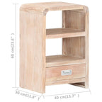Comodino 40x30x60 cm in Legno Massello di Acacia