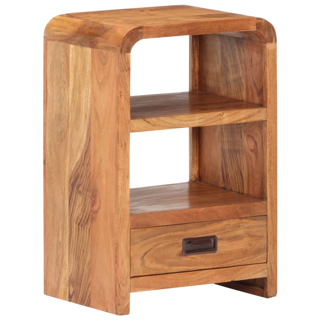 Comodino 40x30x60 cm in Legno Massello Acacia Finitura Ambra