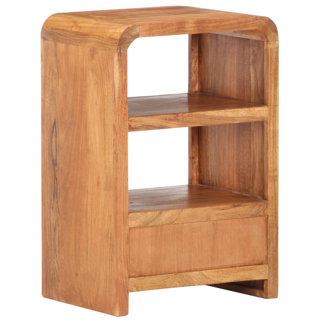 Comodino 40x30x60 cm in Legno Massello Acacia Finitura Ambra