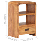 Comodino 40x30x60 cm in Legno Massello Acacia Finitura Ambra