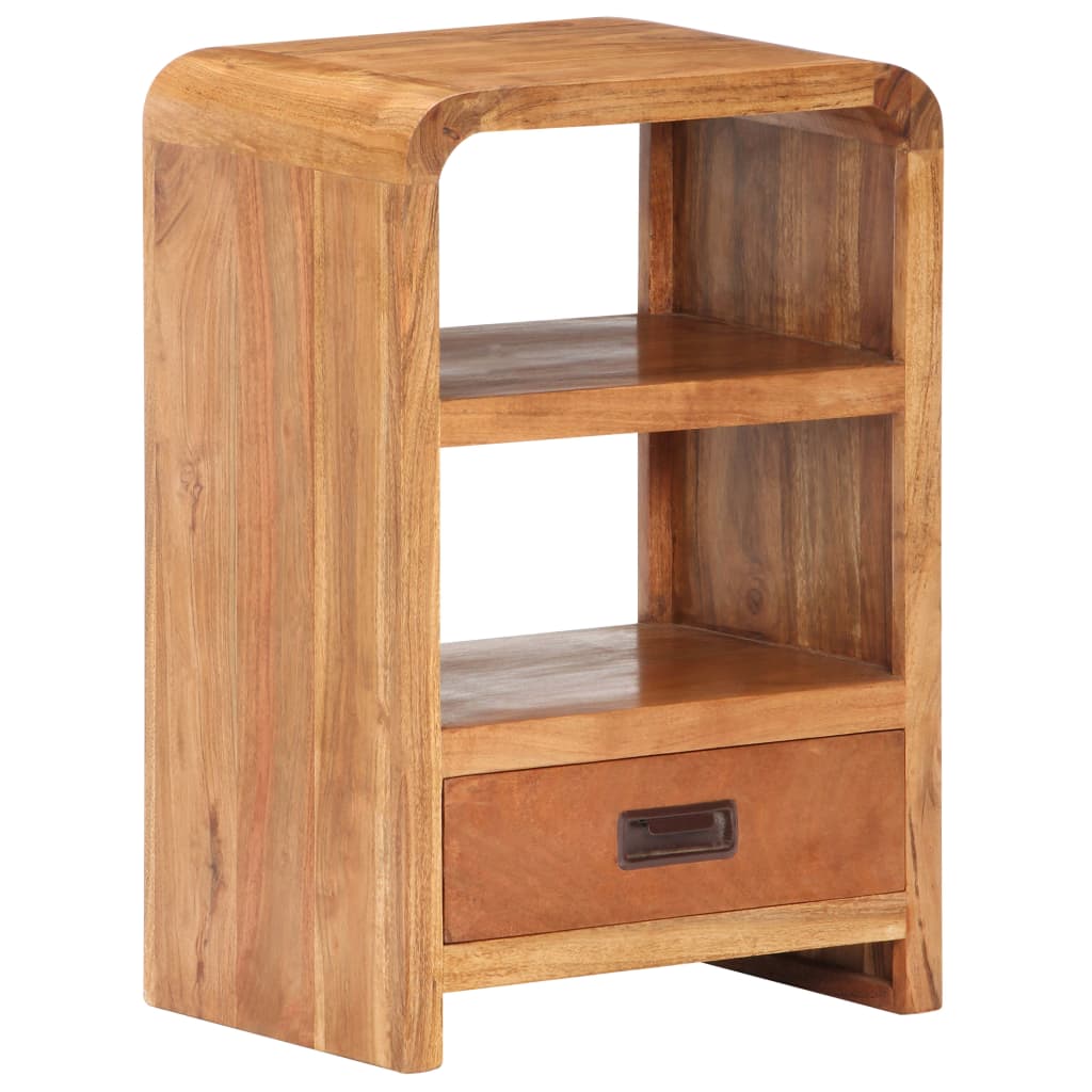 Comodino 40x30x60 cm in Legno Massello Acacia Finitura Ambra