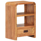 Comodino 40x30x60 cm in Legno Massello Acacia Finitura Ambra