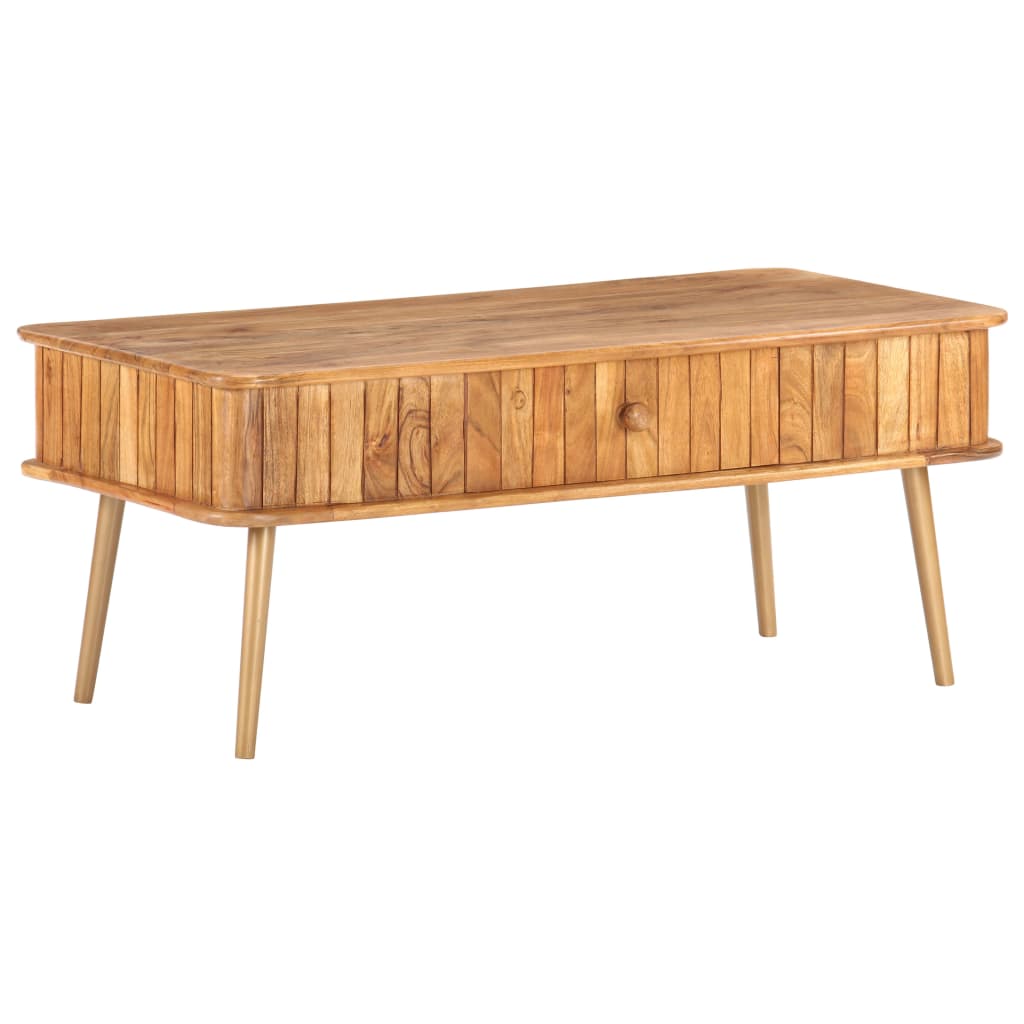 Tavolino da Salotto 100x50x40 cm in Legno Massello di Acacia