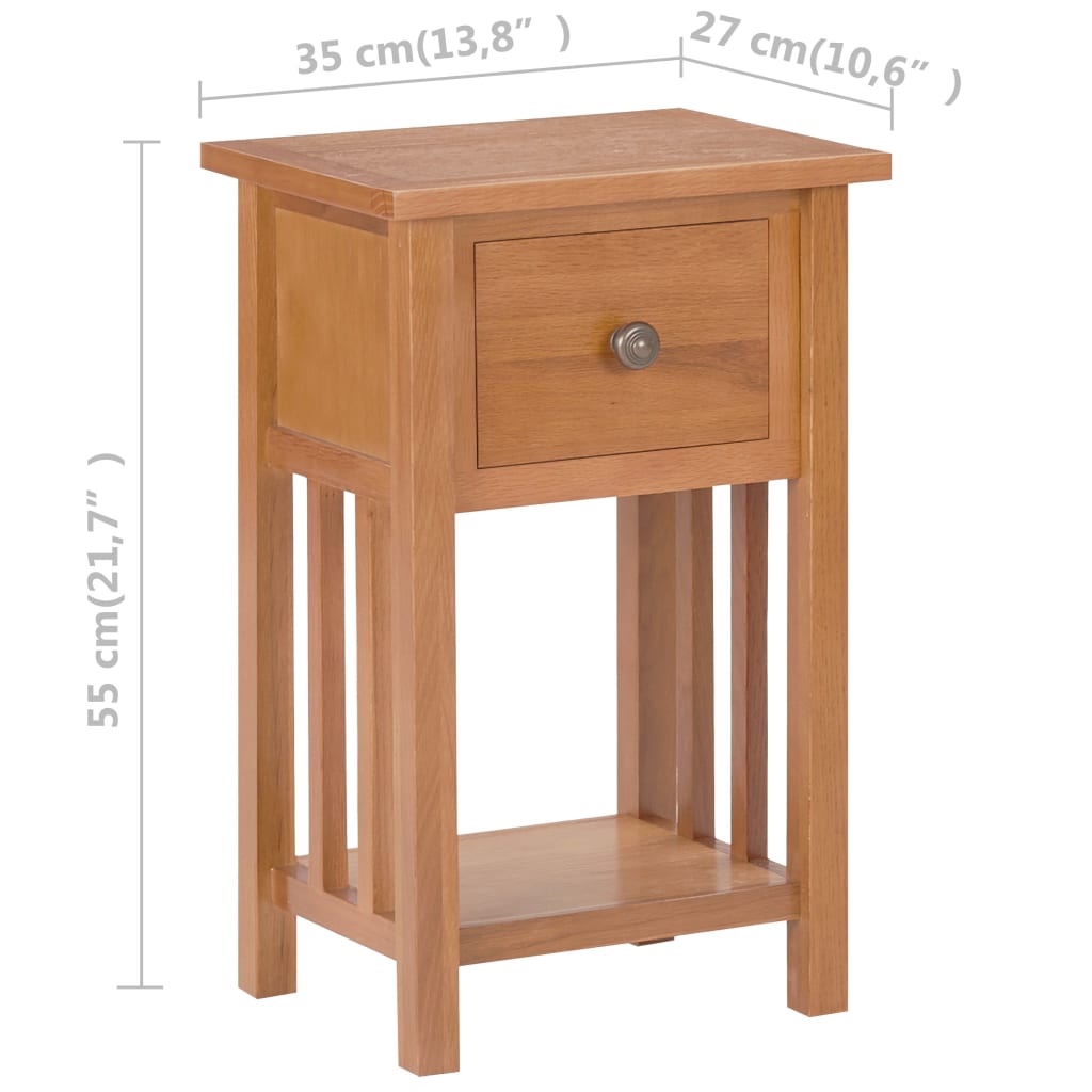 Tavolino Portariviste con Cassetto 35x27x55 cm Legno di Rovere