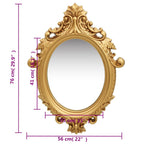 Specchio da Parete Stile Castello 56x76 cm Oro