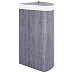 Cesto Portabiancheria Angolare in Bambù Grigio 60 L