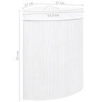 Cesto Portabiancheria Angolare in Bambù Bianco 60 L
