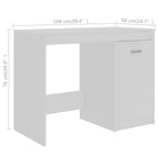 Scrivania Bianca 140x50x76 cm in Legno Multistrato
