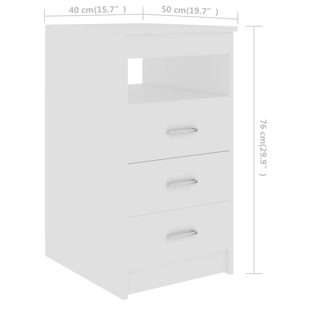 Scrivania Bianca 140x50x76 cm in Legno Multistrato