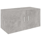 Armadietto Parete Grigio Cemento 80x39x40 cm Legno Multistrato