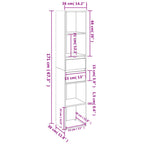 Libreria Grigio Cemento 36x30x171 cm in Legno Multistrato