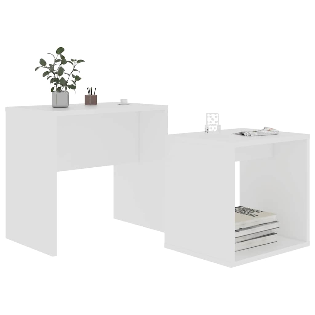 Tavolino da Salotto Bianco 48x30x45 cm in Legno Multistrato
