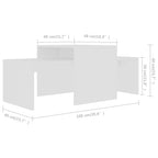 Tavolino da Salotto Bianco 100x48x40 cm in Legno Multistrato