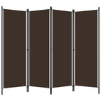 Paravento a 4 Pannelli Marrone 200x180 cm