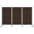 Paravento a 3 Pannelli Marrone 260x180 cm