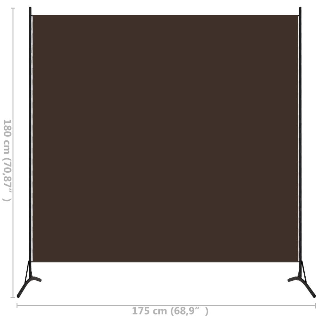 Paravento Marrone 175x180 cm in Tessuto