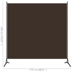 Paravento Marrone 175x180 cm in Tessuto