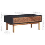 Tavolino da Salotto 90x50x40 cm Legno Massello di Acacia e MDF