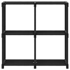 Mensola con 4 Vani a Cubo Nera 69x30x72,5 cm in Tessuto