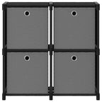 Mobile con 12 Scatole a Cubo Nero 69x30x72,5 cm in Tessuto