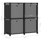 Mobile con 12 Scatole a Cubo Nero 69x30x72,5 cm in Tessuto