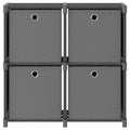 Mobile con 4 Scatole a Cubo Grigio 69x30x72,5 cm in Tessuto