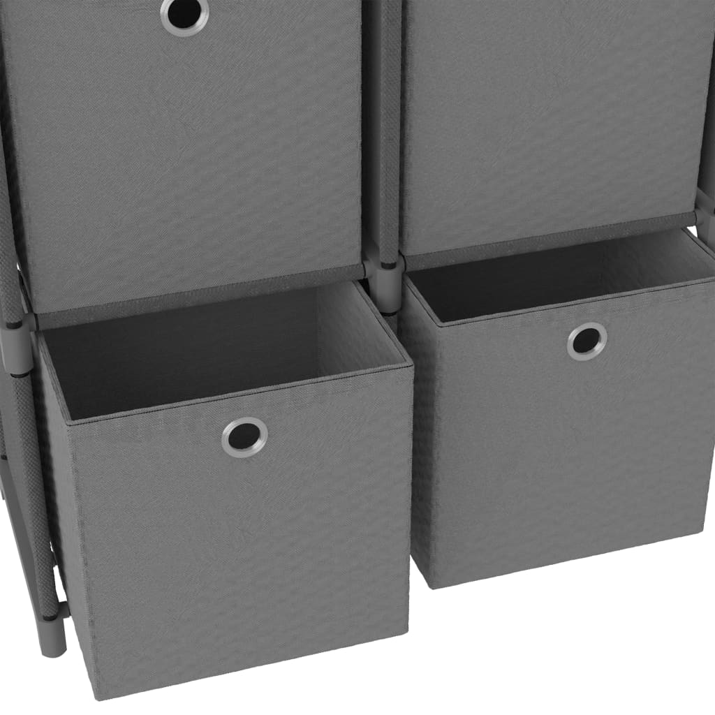 Mobile con 4 Scatole a Cubo Grigio 69x30x72,5 cm in Tessuto