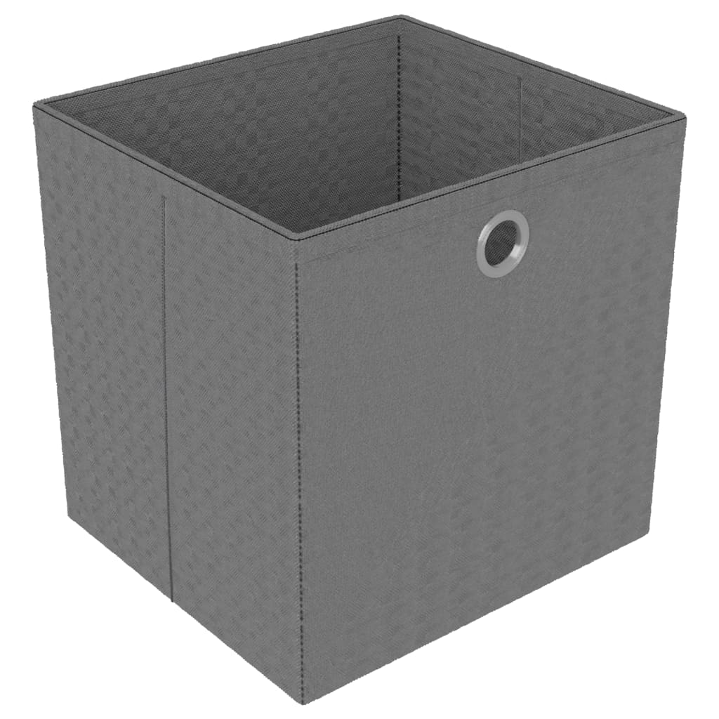Mensola con 5 Vani a Cubo Scatole Grigia 103x30x72,5 cm Tessuto