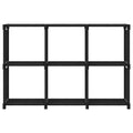 Mensola con 6 Vani a Cubo Nera 103x30x72,5 cm in Tessuto