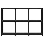 Mensola con 6 Vani a Cubo Nera 103x30x72,5 cm in Tessuto