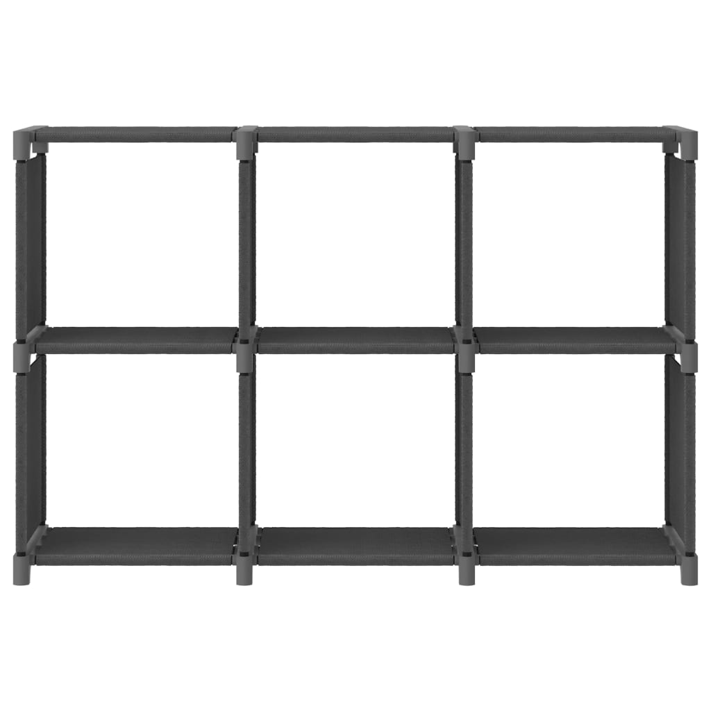Mensola con 6 Vani a Cubo Grigia 103x30x72,5 cm in Tessuto