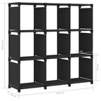 Mobile per 9 Scatole a Cubo Nero 103x30x107,5 cm in Tessuto