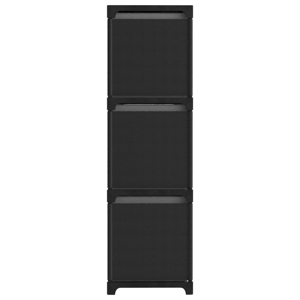 Mobile con 9 Scatole a Cubo Nero 103x30x107,5 cm in Tessuto