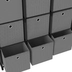 Mobile con 9 Scatole a Cubo Nero 103x30x107,5 cm in Tessuto