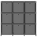 Mobile con 9 Scatole a Cubo Grigio 103x30x107,5 cm in Tessuto