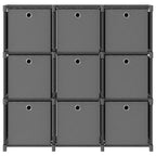 Mobile con 9 Scatole a Cubo Grigio 103x30x107,5 cm in Tessuto