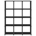 Mensola con 12 Vani a Cubo Nera 103x30x141 cm in Tessuto