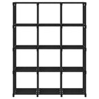 Mensola con 12 Vani a Cubo Nera 103x30x141 cm in Tessuto