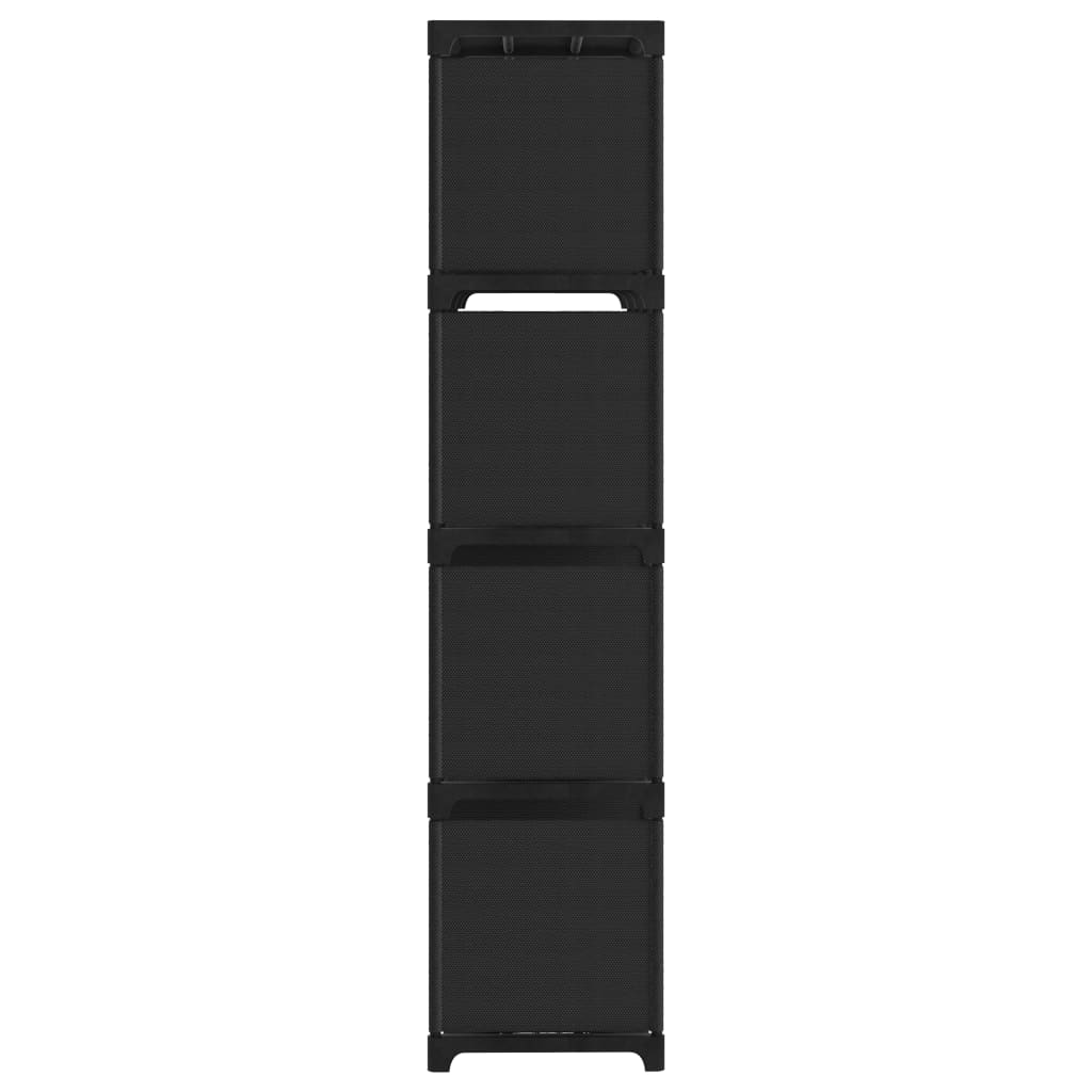 Mensola con 12 Vani a Cubo Nera 103x30x141 cm in Tessuto