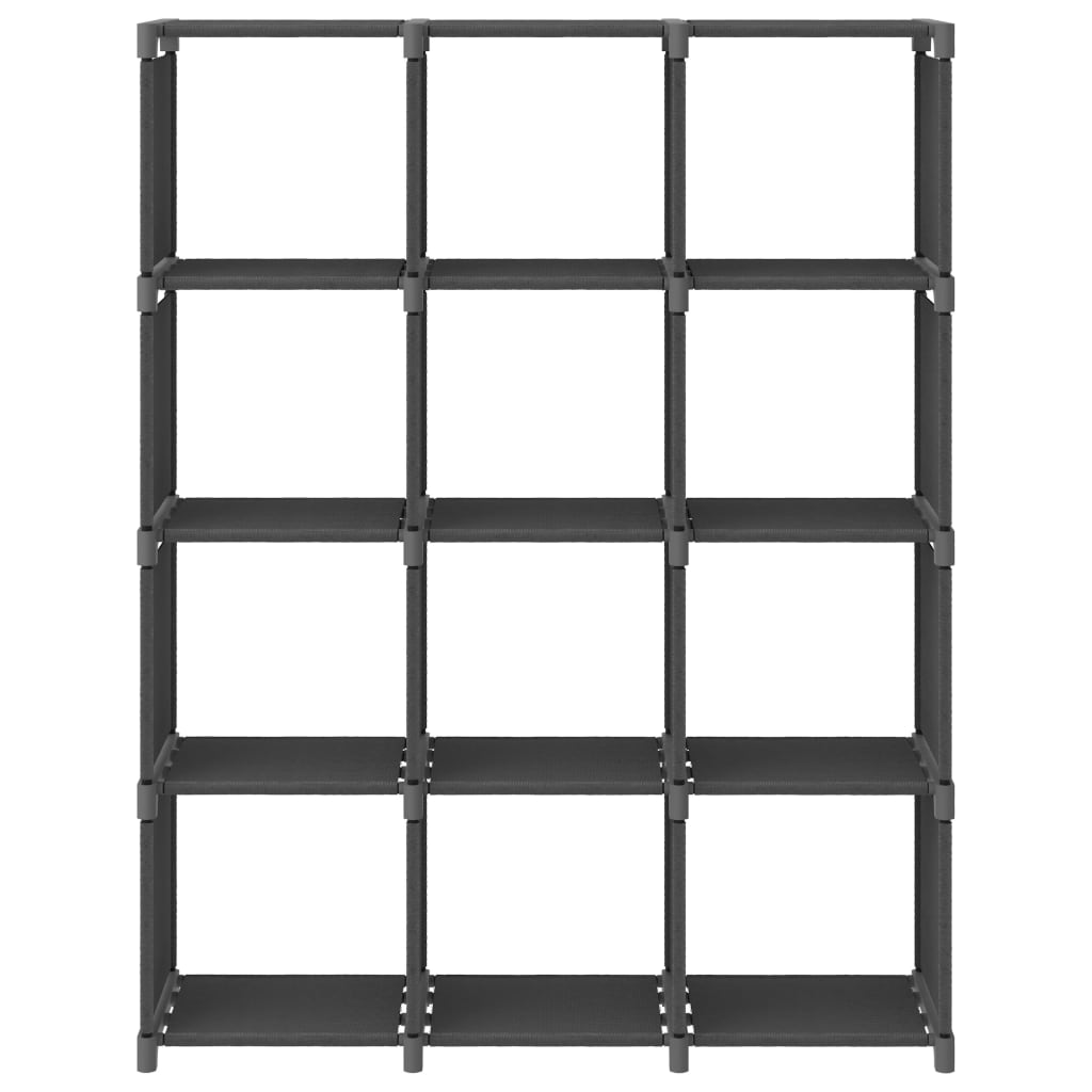 Mensola con 12 Vani a Cubo Grigia 103x30x141 cm in Tessuto