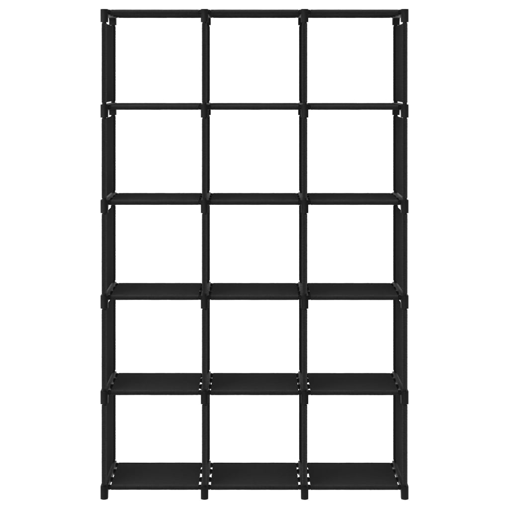 Mobile per 15 Scatole a Cubo Nero 103x30x175,5 cm in Tessuto
