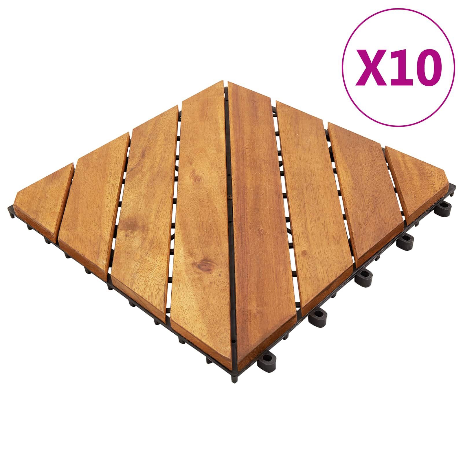 Piastrella per Decking 10 pcs Marrone 30 x 30 cm