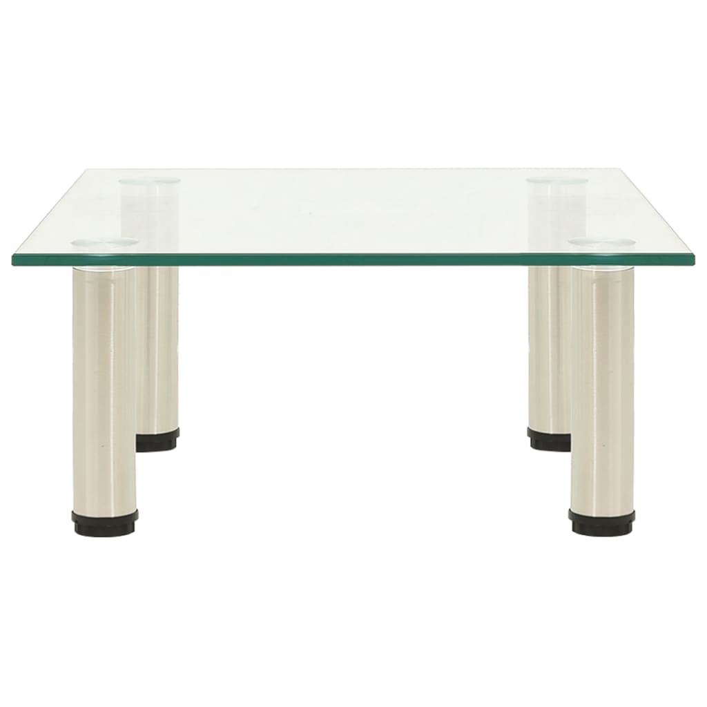 322760 TV Stand Transparent 40x35x17 cm Tempered Glass
