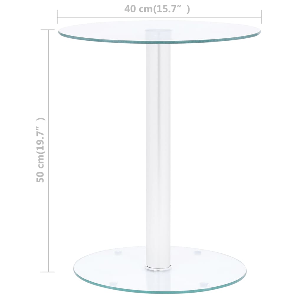 Tavolino da Salotto Trasparente 40 cm in Vetro Temperato