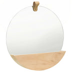 Specchio da Parete in Legno Massello di Pino 35 cm