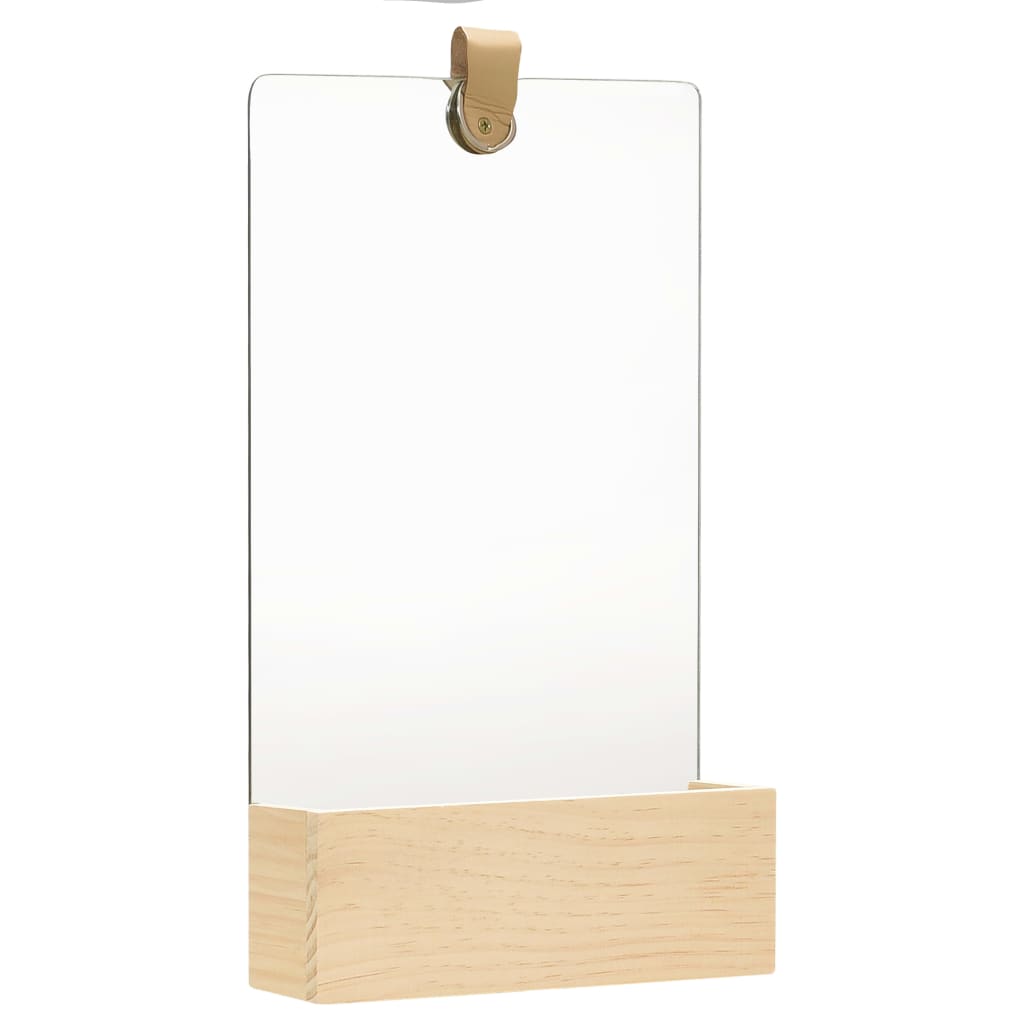 Specchio da Parete in Legno Massello di Pino 23x39,5 cm